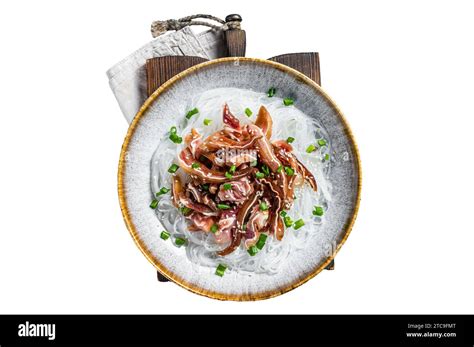 salad  pork pig ears glass noodles sesame seeds  green onions
