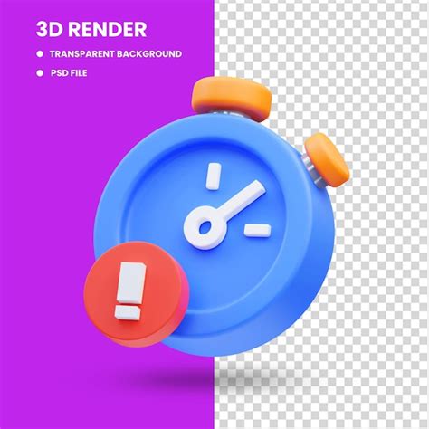 Premium PSD 3d Rendering Of Cute Icon Illustration Timeout Timer