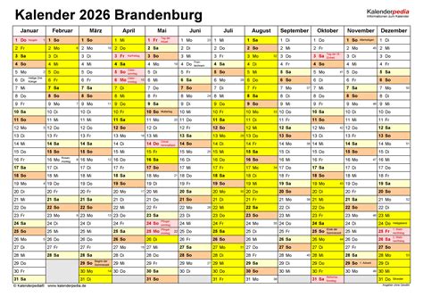 Kalender Brandenburg Ferien Feiertage Word Vorlagen