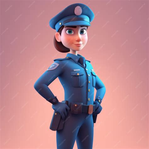 Premium Photo | Female Police Officer Cartoon Character