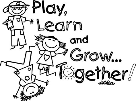 Play Learn And Grow Together 1st Grade School Coloring Page