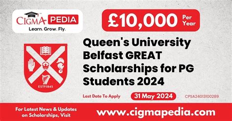 Queen's University Belfast GREAT Scholarship for PG Students 2024 : Last Date, Benefits ...