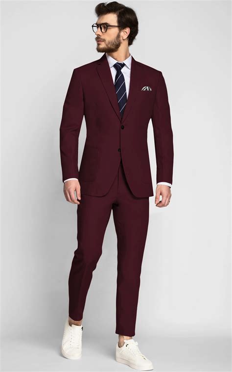 San Diego Burgundy Cotton Suit - A.i. Perfect Fits