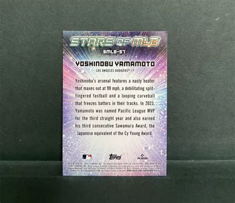 Topps Series Yoshinobu Yamamoto Rc Stars Of Mlb Insert Smlb