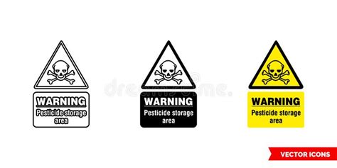 Farm Safety Hazard Signs Icon Set Of Color Types Isolated Vector Sign