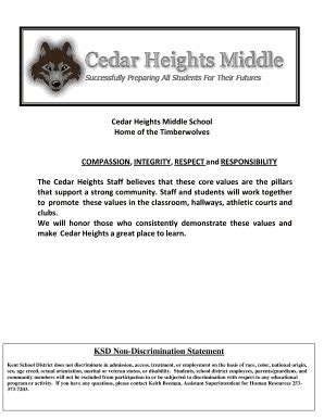 Fillable Online Cedar Heights Middle School Home of the Timberwolves ...