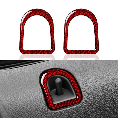 Snapklik Carbon Fiber Interior Car Door Lock Pin Knob Sticker