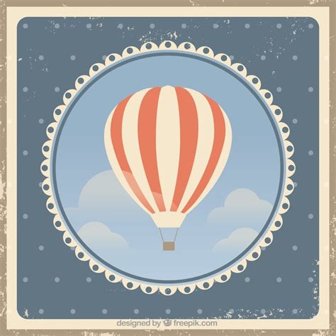 Free Vector Hot Air Balloons Background In Vintage Style