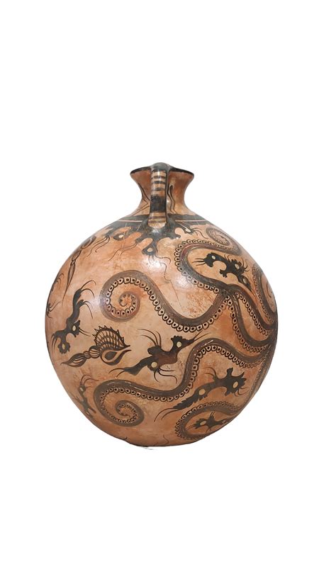 Minoan Octopus Flask Museum Copy Replica Ceramic Flask Of The Etsy