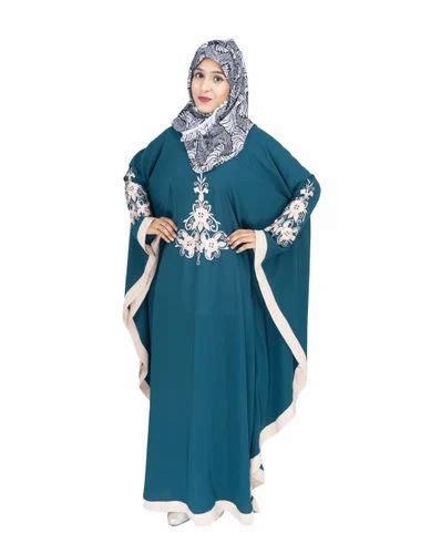 Burqa Embroidery And Self Design Modest City Party Wear Crepe Farasha