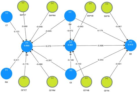 Structural Model And Path Coefficients Including Interaction Effects