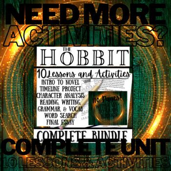 The Hobbit Novel Study Unit Activity Vocabulary Packet By Your Best