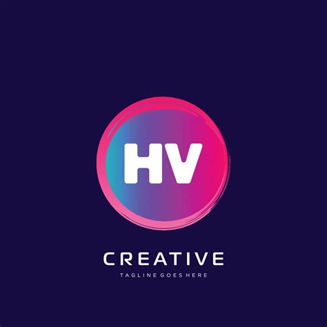 Hv Initial Logo With Colorful Template Vector Vector Art At