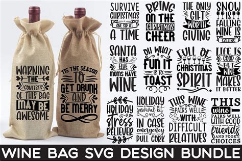 Wine Bag Svg Design Bundle Bundle · Creative Fabrica