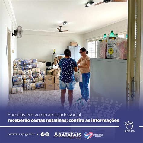 Famílias em vulnerabilidade social receberão cestas natalinas