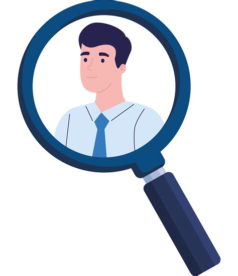 Elegant Businessman In Magnifying Glass 24091785 PNG