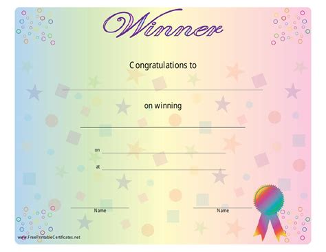 Winner Certificate Template Free - prntbl.concejomunicipaldechinu.gov.co