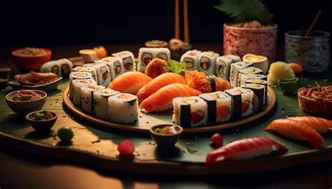 Premium Ai Image Tasty Sushi Professional Advertisement Photoshoot