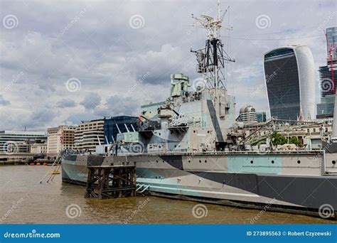 Warship And Museum Hms Belfast In The Capital Of Great Britain