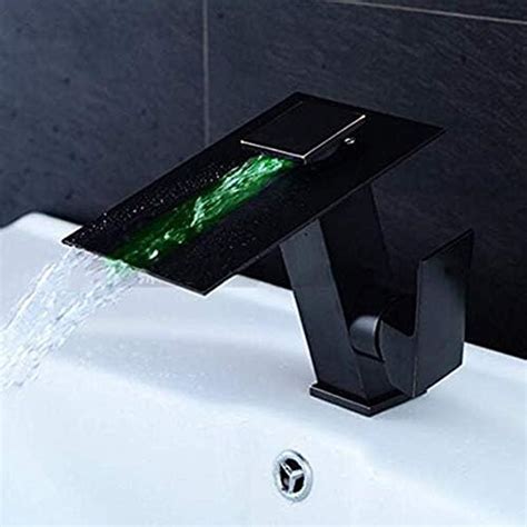 JRUIA Design LED 3 Farbewechsel Wasserhahn Bad Wasserfall