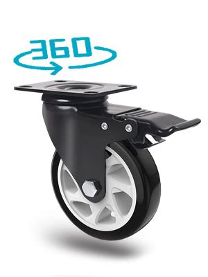 RRIUTO 125mm Furniture Castor Wheels With Brakes Heavy Duty Caster