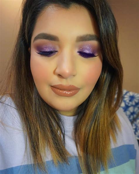 Purple Sparkle Purple Glitter Eye Makeup Look Using Morphe James