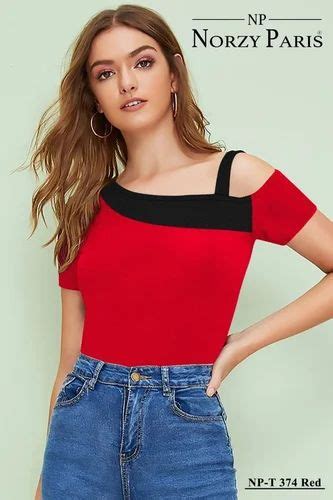 Ladies Red T Shirt Daily Wear Plain At Rs 175 Piece In Surat Id