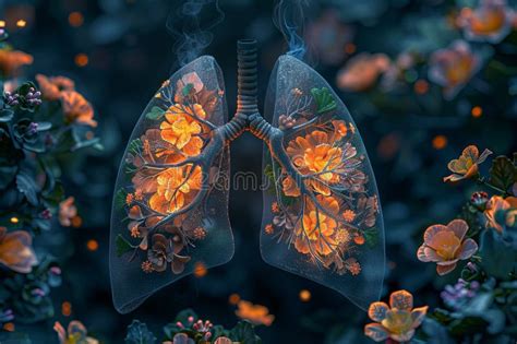 The Illustration For Lung Anatomy With Healthy Living Lungs In The