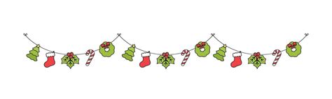 Christmas Garland Vector Art, Icons, and Graphics for Free Download