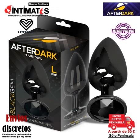 BlackGem L Plug anal metálico con joya AfterDark