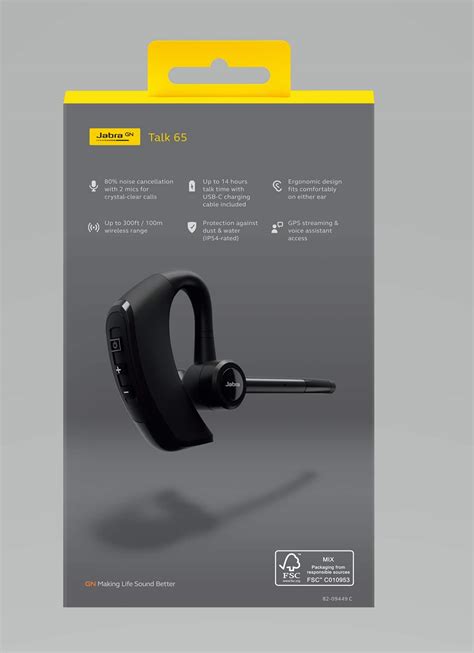 Jabra Talk 65 Premium Bluetooth Mono Headset Black 100 98230000 02 Best Buy