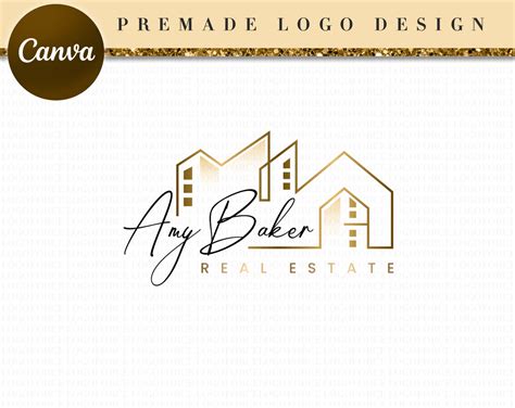 luxury gold realtor logo  art realtor logo template house real