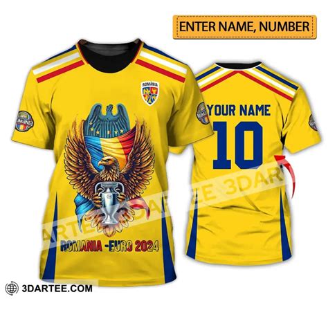 Unisex Shirt Custom Name And Number Shirt Romania Euro 2024