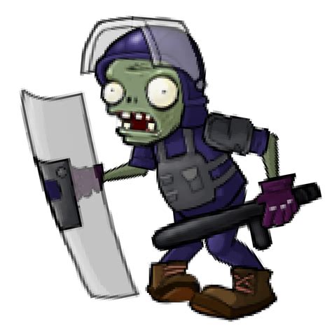 Plants Vs Zombies Riot Police Zombie Remaster Pvz1 By Knockoffbandit On Deviantart