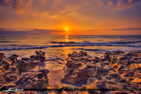 Carlin Park Jupiter Florida Sunrise Ocean Beach Rocks | Royal Stock Photo