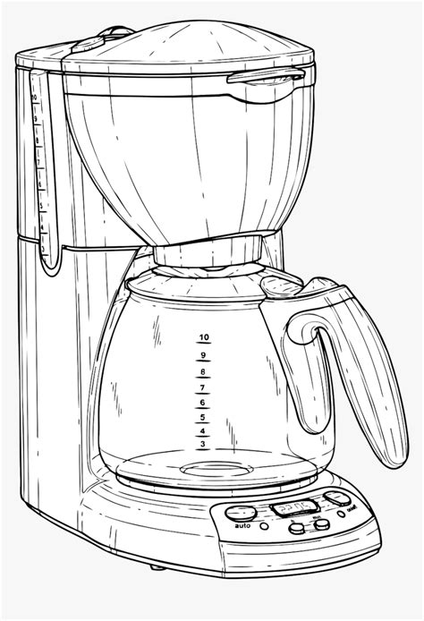 Coffee Maker Drawing Simple Hd Png Download Transparent Png Image