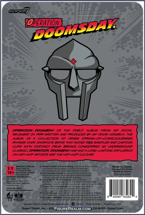 MF Doom Operation Doomsday MF Doom ReAction Figures Super7