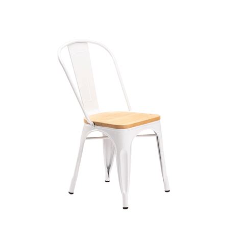 Tolix Style Chair with Wooden Seat | Shop Today. Get it Tomorrow ...