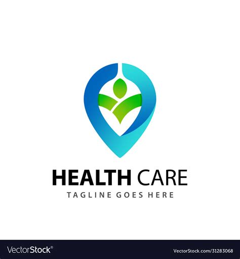 Abstract Healthcare Leaf Company Logo Design Vector Image