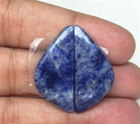 Natural Sodalite Cabochon Fancy Pair 37 70 Cts Loose Semi Precious Gems