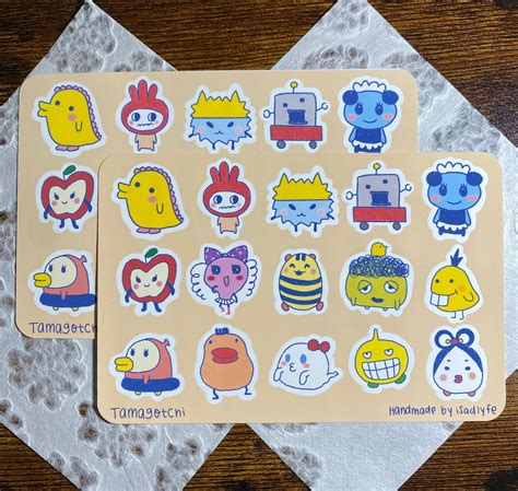 Tamagotchi Sticker Sheet Etsy