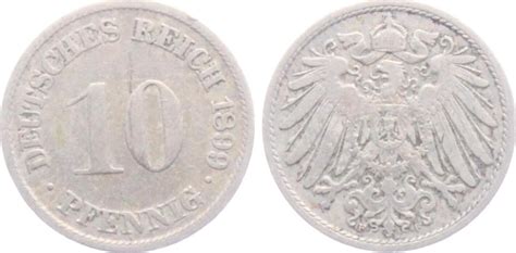 Kaiserreich 1899 F 10 Pfennig großer Adler VF MA Shops