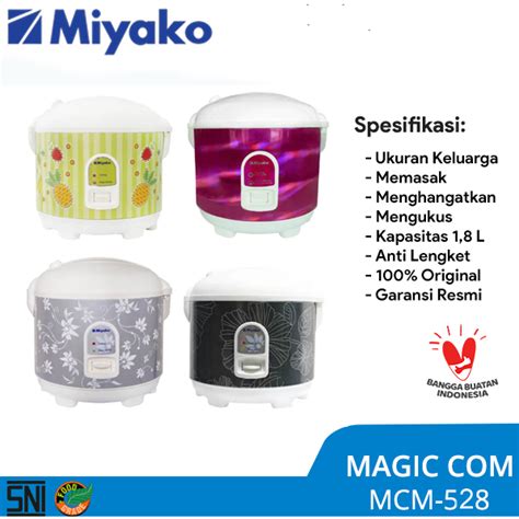 Jual Rice Cooker Miyako MCM 528 Grey 1 8 L MCM528 Shopee Indonesia