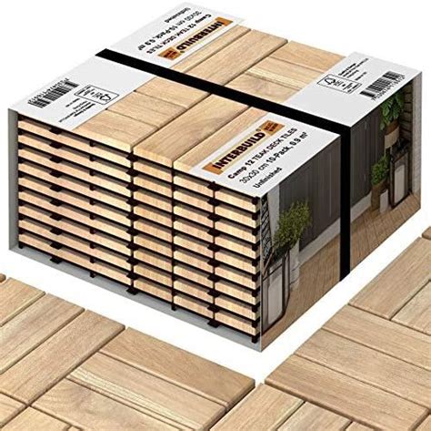 Interbuild Acacia Hardwood Interlocking Patio Deck Tiles