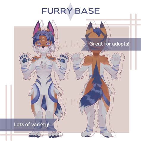 Furry Character Reference Sheet Base Etsy