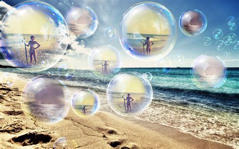 Collages For 5 Pictures Bubbles On The Beach Multi Collage Photo