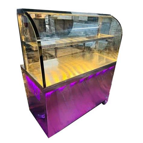 5 Feet Stainless Steel Curved Glass Display Counter For Shop At Rs