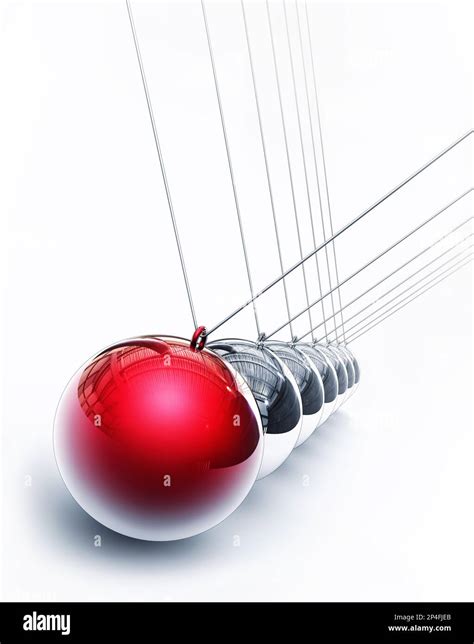 3d Rendering Of A Pendulum With A Red Sphere Stock Photo Alamy