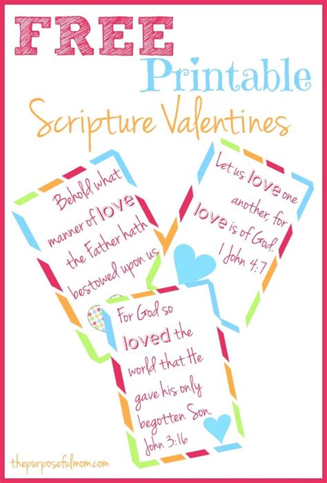 Free Printable Scripture Valentines - The Purposeful Mom