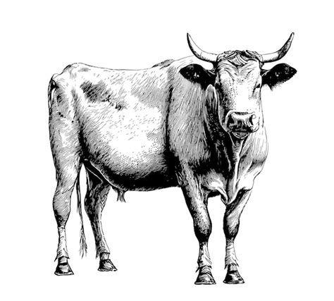 Realistic Cow Drawing